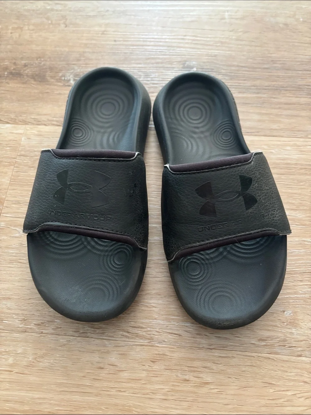 Under Armour Kids Brown/Black Adjustable Slide Sandals